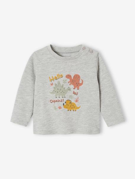 Camiseta fantasía bebé niño azul petróleo+crudo+gris jaspeado+GRIS MEDIO JASPEADO+vainilla 