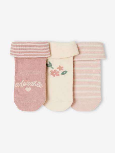 Pack de 2 pares de calcetines 'adorable' para bebé niña rosa palo 