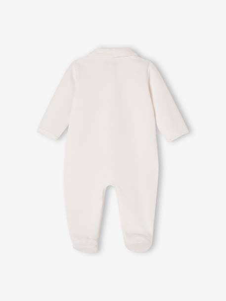 Pack de 2 pijamas de pana con abertura para bebé recién nacido beige 