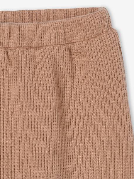 Pantalón bebé de punto de nido de abeja perchado beige 