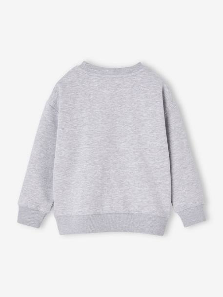 Sudadera con cuello redondo y grafitis para niño azul oscuro+gris jaspeado 