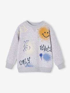 Ecorresponsables-Niño-Sudadera con cuello redondo y grafitis para niño