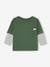 Camiseta de manga larga efecto superposición para bebé verde pino 