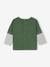 Camiseta de manga larga efecto superposición para bebé verde pino 