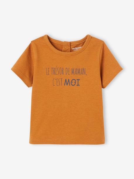Camiseta de manga corta con mensaje para bebé caramelo 