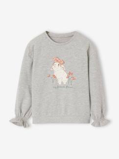 Niña-Jerséis, chaquetas de punto, sudaderas-Sudaderas-Sudadera motivo animal con detalles fantasía para niña