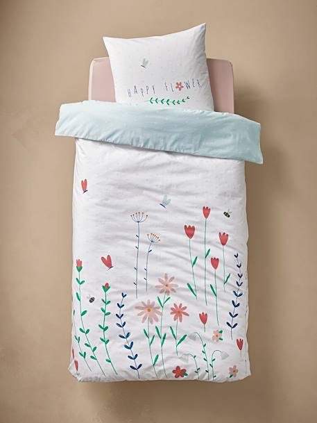 Juego de cama infantil Magicouette FLOWERS, con algodón reciclado multicolor 