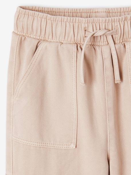 Pantalón cargo para niña fácil de vestir gris perla+malva 