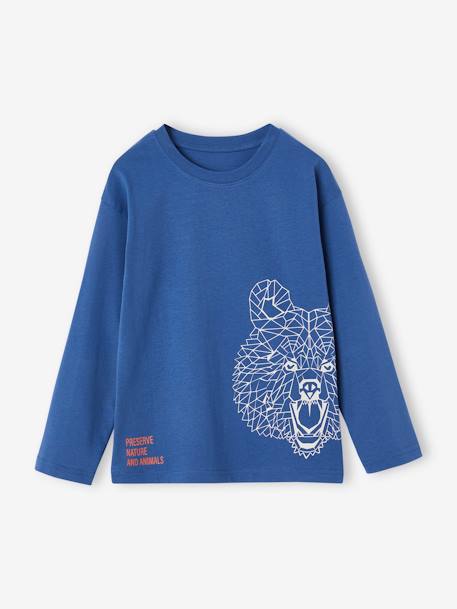 Camiseta con motivo de animal para niño azul+verde pino 