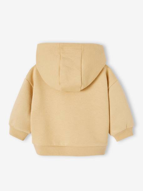 Sudadera con capucha y mensaje de rizo bebé niño ocre 