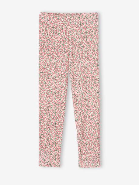 Pijama de flores para niña rosa frambuesa 