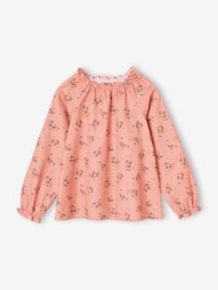 -Blusa de pana milrayas con estampado de flores para niña