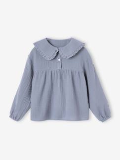 Niña-Camisas y Blusas-Blusa de gasa con cuello Peter Pan fantasía para niña