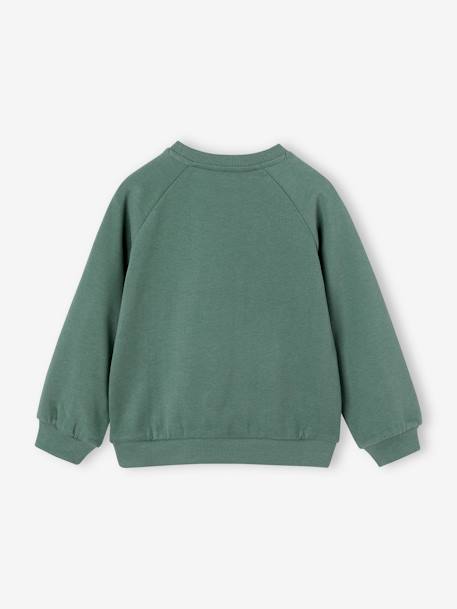 Sudadera divertida para niña crudo+gris jaspeado+verde esmeralda 