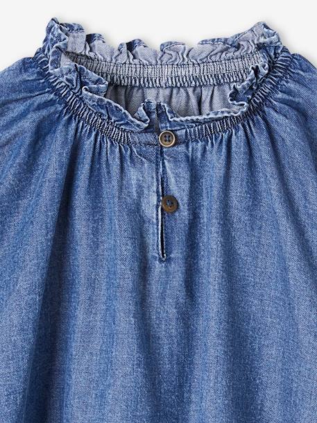 Blusa para niña de denim ligero azul medio 