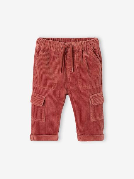 Bebé-Pantalones, vaqueros -Pantalón de pana estilo cargo para bebé