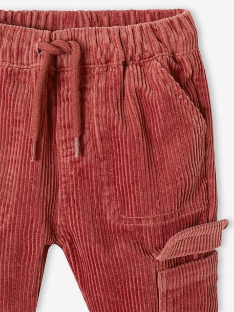 Pantalón de pana estilo cargo para bebé arcilla+marrón grisáceo 