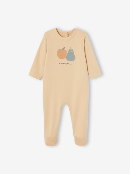 Pack 2 pijamas frutas de interlock bebé beige 