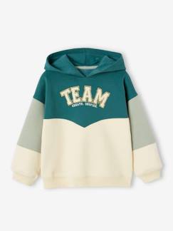 -Sudadera con capucha con efecto colorblock para niña