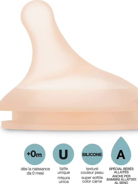 Conjunto de 2 tetinas especial lactancia mixta para biberón Zer0.Zer0 SUAVINEX transparente 