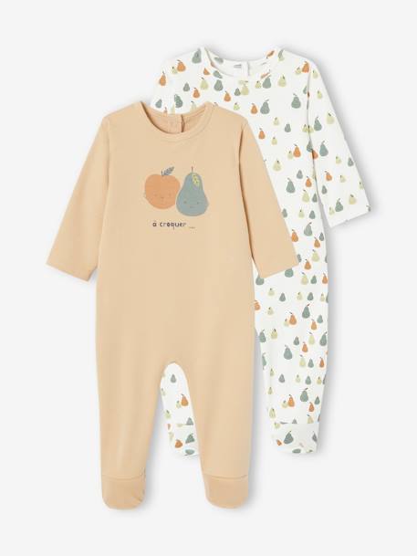 Bebé-Pack 2 pijamas frutas de interlock bebé