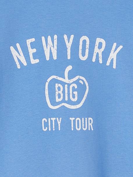 Camiseta motivo New York pecho y espalda para niño azul azur 