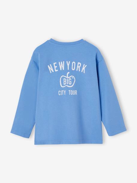 Camiseta motivo New York pecho y espalda para niño azul azur 