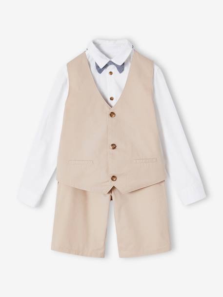 Conjunto de 4 prendas de ceremonia para niño beige 