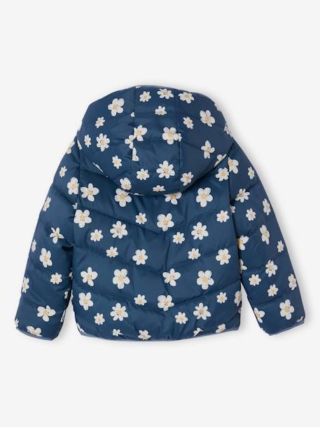 Chaqueta acolchada ligera reversible, para niña albaricoque maquillaje+azul marino 