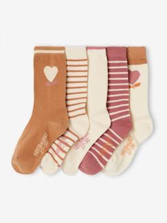 Niña-Ropa interior-Pack de 5 pares de calcetines corazón para niña