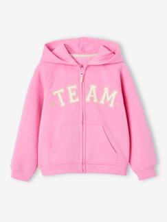 Niña-Ropa deportiva-Sudadera deportiva con cremallera y capucha con motivo «Team» para niña