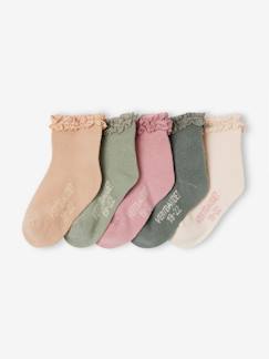 Preparar la llegada del bebé - Homewear Futura mamá-Pack de 5 pares de calcetines medianos para bebé niña