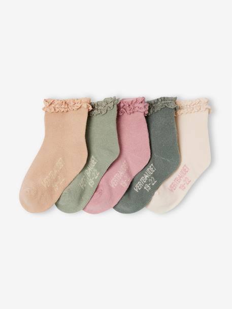 Bebé-Calcetines, leotardos-Pack de 5 pares de calcetines medianos para bebé niña