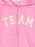 Sudadera deportiva con cremallera y capucha con motivo «Team» para niña azul marino+rosa chicle+verde 