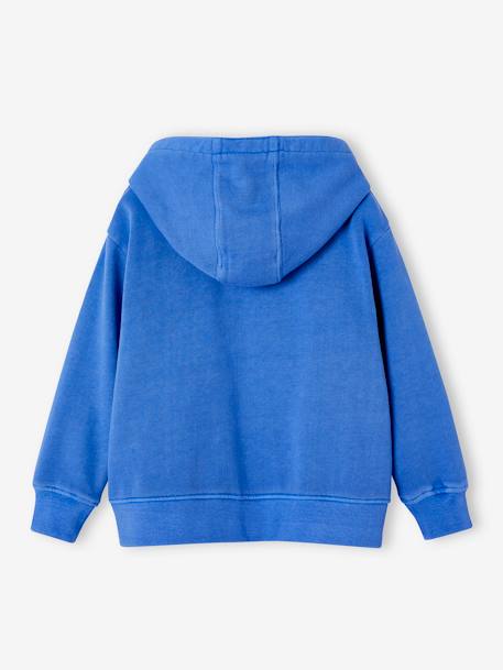 Sudadera con cremallera y capucha letras aplicadas niño azul azur 