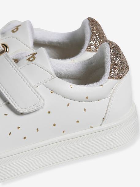 Zapatillas infantiles con detalles dorados blanco estampado 