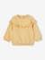 Sudadera con volante de bordado inglés para bebé niña ocre+rosa viejo 