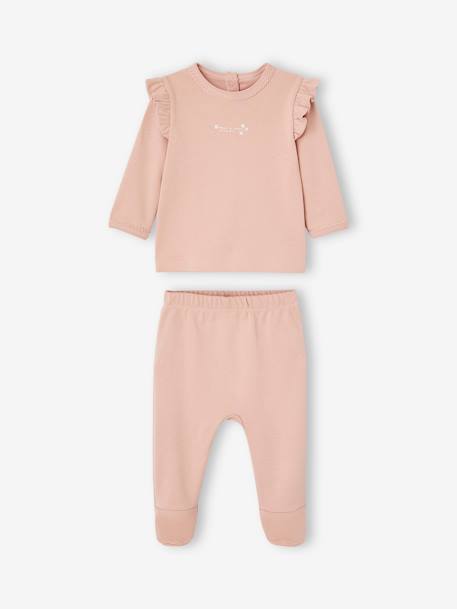 Pack de 2 pijamas de interlock pájaros para bebé rosa maquillaje 