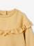 Sudadera con volante de bordado inglés para bebé niña ocre+rosa viejo 