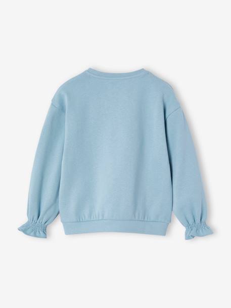 Sudadera motivo animal con detalles fantasía para niña azul claro+gris jaspeado 