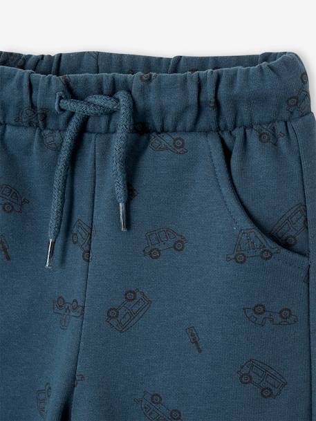 Pantalón estampado de felpa para bebé aceituna+azul océano 