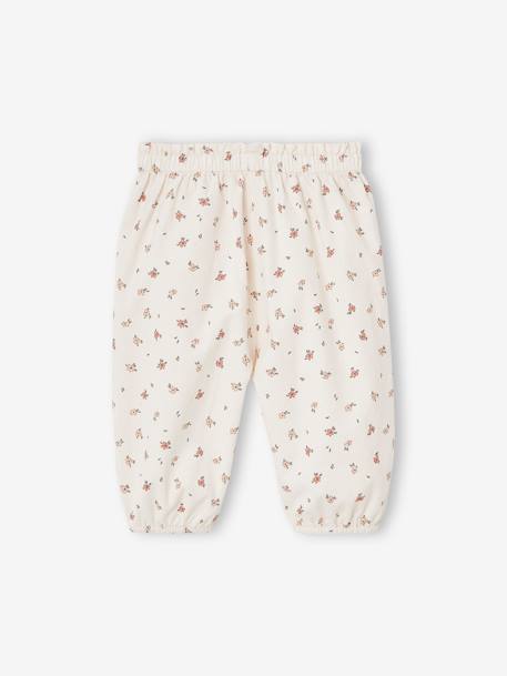 Pantalón de pana con flores para bebé niña crudo 