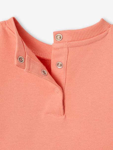 Sudadera Basics bebé con automáticos en la espalda coral+vainilla 