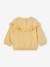 Sudadera con volante de bordado inglés para bebé niña ocre+rosa viejo 