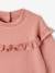 Sudadera con volante de bordado inglés para bebé niña ocre+rosa viejo 