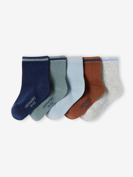 Bebé-Calcetines, leotardos-Pack de 5 pares de calcetines de colores para bebé niño