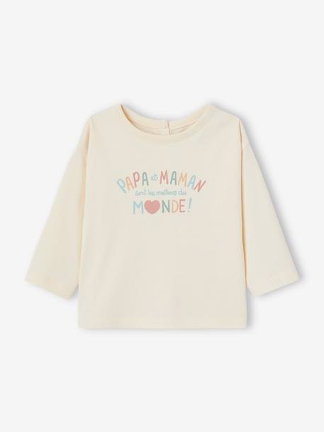 Bebé-Camisetas-Camisetas-Camiseta con mensaje para bebé de algodón orgánico