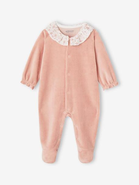 Bebé-Pijama con cuello de terciopelo personalizable para bebé recién nacido
