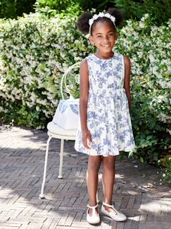 Vestido de fiesta con flores y lazo detrás para niña