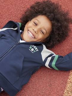 Niño-Jerséis, chaquetas de punto, sudaderas-Sudaderas-Sudadera con cremallera y capucha deportiva, para niño